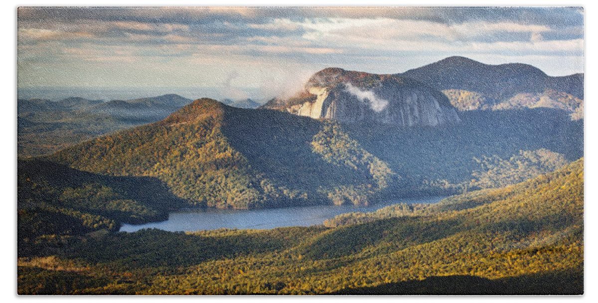 Table Rock Hand Towel featuring the photograph Table Rock Sunrise - Caesars Head State Park Landscape by Dave Allen