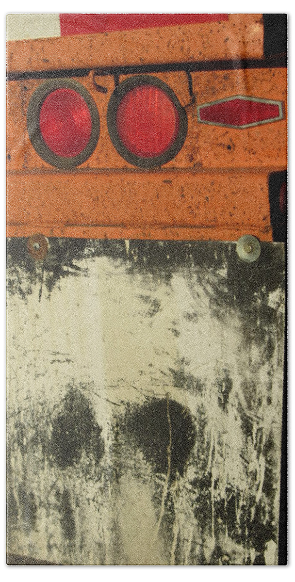 Abstract Bath Towel featuring the photograph Tail Light Abstract 2 by Anita Burgermeister