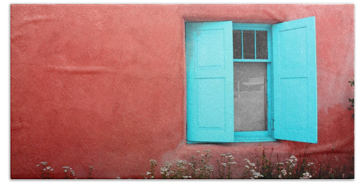 Rancho De Taos Hand Towel featuring the photograph Taos Window IV by Lanita Williams