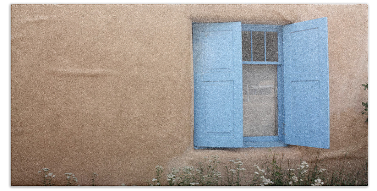 Rancho De Taos Bath Towel featuring the photograph Taos Window VI by Lanita Williams