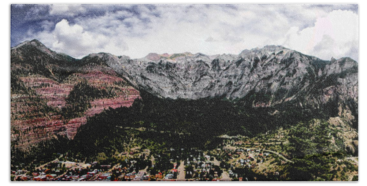 Telluride Bath Towel featuring the photograph Telluride From the Air by Lucy VanSwearingen