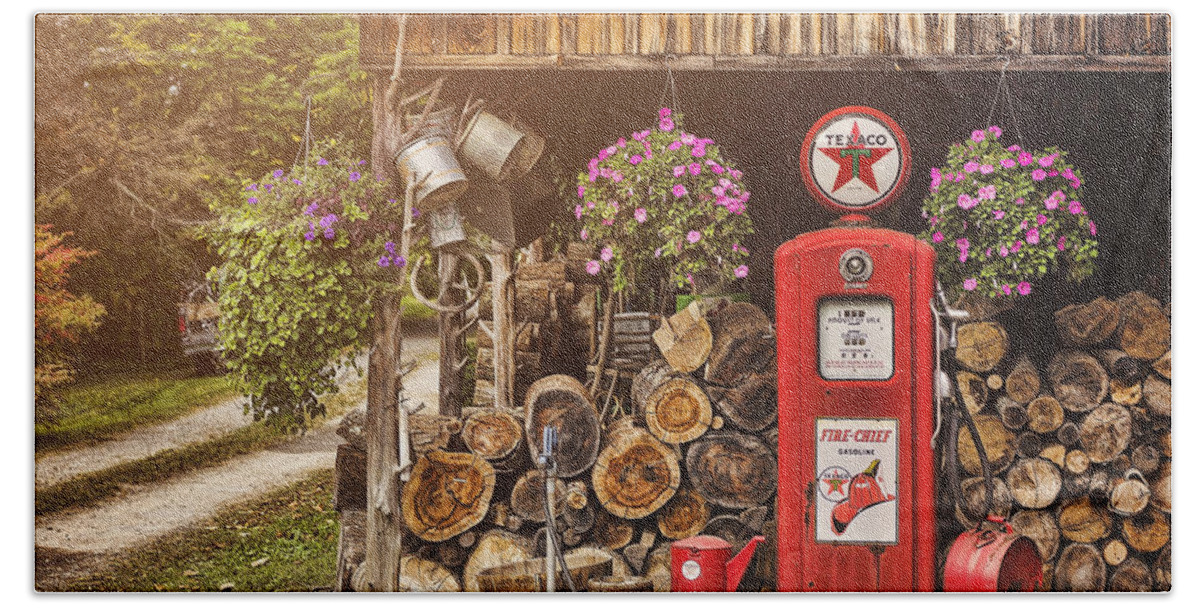 Gas Pump Bath Towel featuring the photograph Ten Cents a Gallon by Heather Applegate