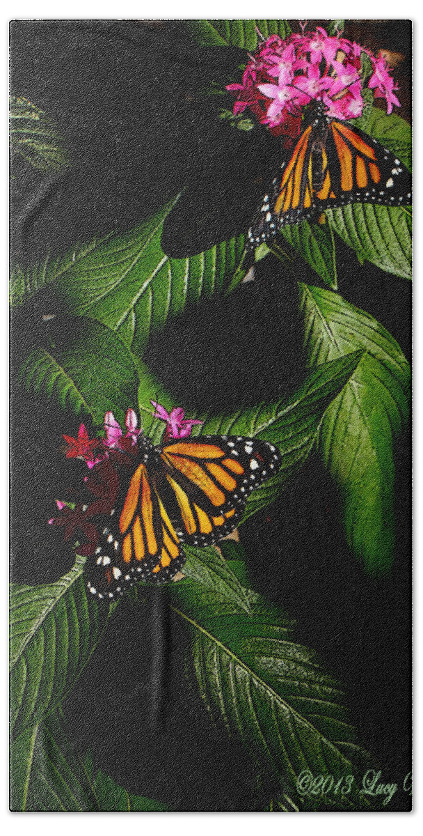 Monarch Butterfly Canvas Print Bath Towel featuring the photograph Texas Bred by Lucy VanSwearingen
