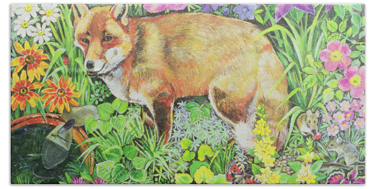 Mouse Hand Towel featuring the photograph The Barnet Fox by Hilary Jones