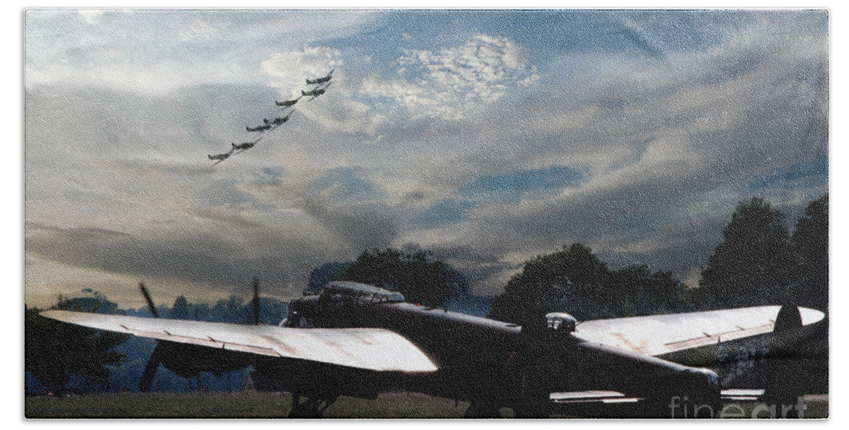 Avro Bath Towel featuring the digital art The BBMF by Airpower Art