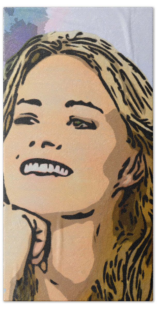 Actress Hand Towel featuring the painting The Beautiful Elisabeth Shue by Bruce Nutting