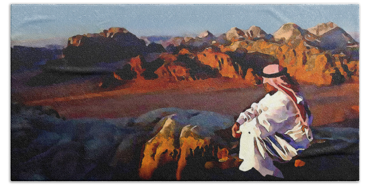  Bedouin Bath Towel featuring the digital art The Bedouin by Jann Paxton