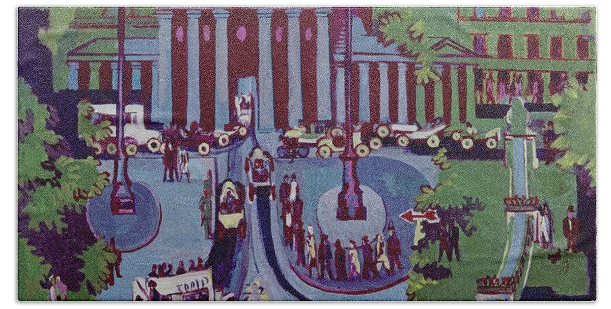 Brandenburger Tor Bath Towel featuring the painting The Brandenburg Gate Berlin by Ernst Ludwig Kirchner