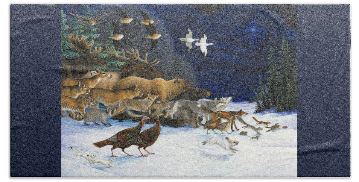 Christmas Hand Towel featuring the painting The Christmas Star by Lynn Bywaters