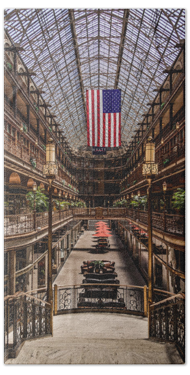 Arcade Bath Towel featuring the photograph The Cleveland Arcade by Dale Kincaid