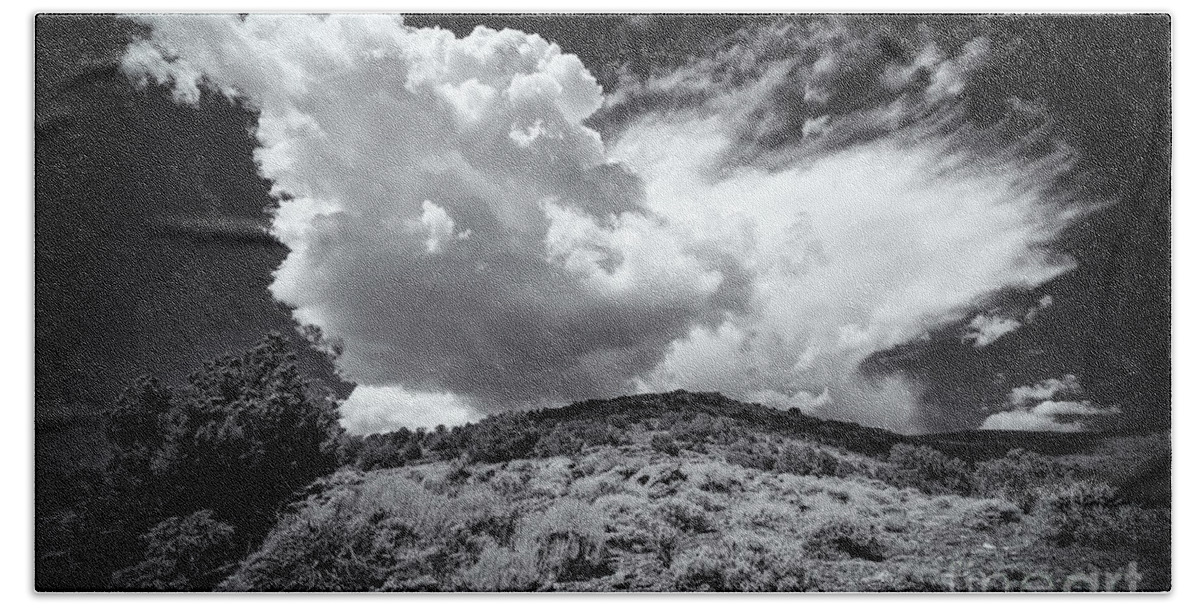 Black And White Photography Bath Towel featuring the photograph The Cloud by Jennifer Magallon