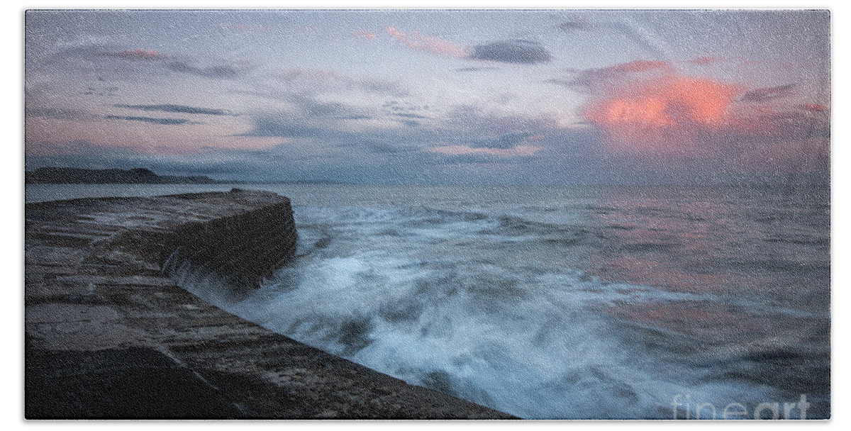 Coast Bath Towel featuring the photograph The Cobb Lyme Regis by David Lichtneker