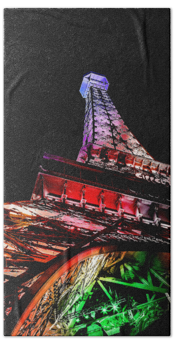 Eiffel Tower Hand Towel featuring the digital art The Color Of Love by Az Jackson