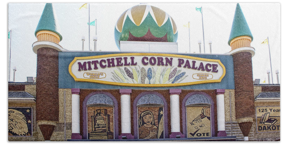Art Bath Towel featuring the photograph The Corn Palace in Mitchell South Dakota by Randall Nyhof
