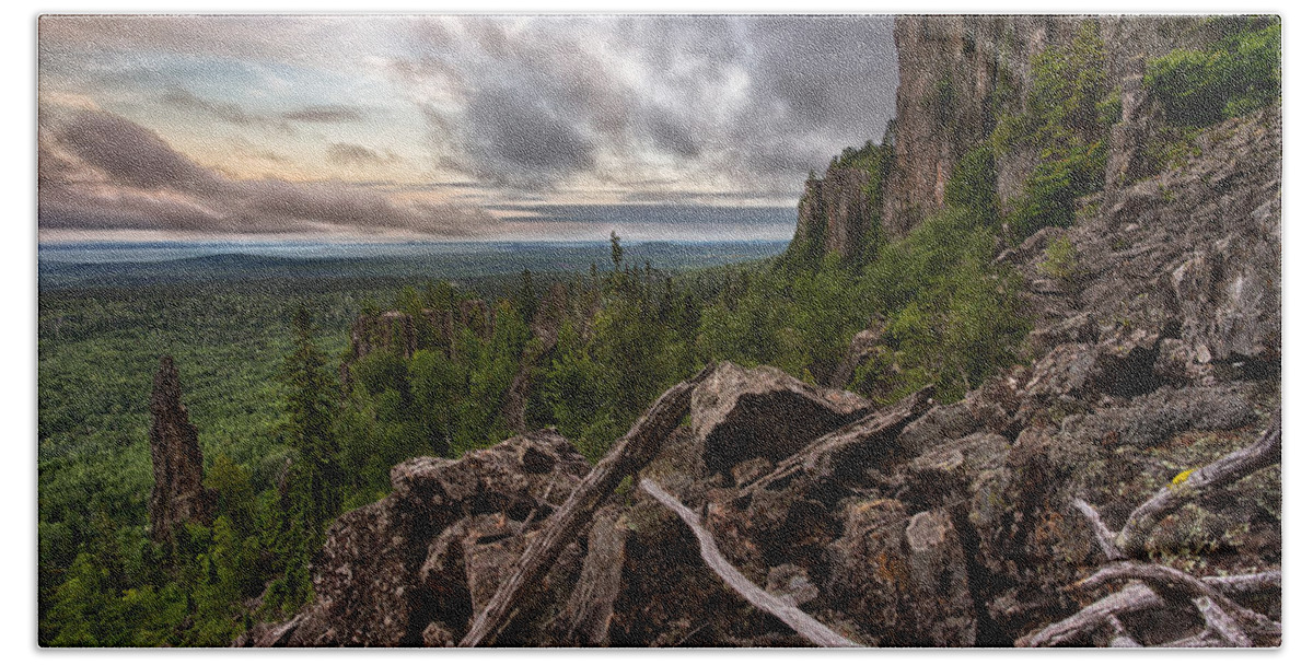 Bluff Hand Towel featuring the photograph the Dorion Pinnacles by Jakub Sisak