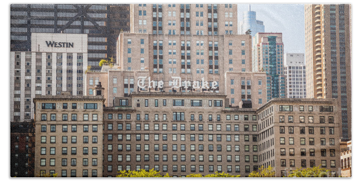 America Hand Towel featuring the photograph The Drake Hotel in Downtown Chicago by Paul Velgos