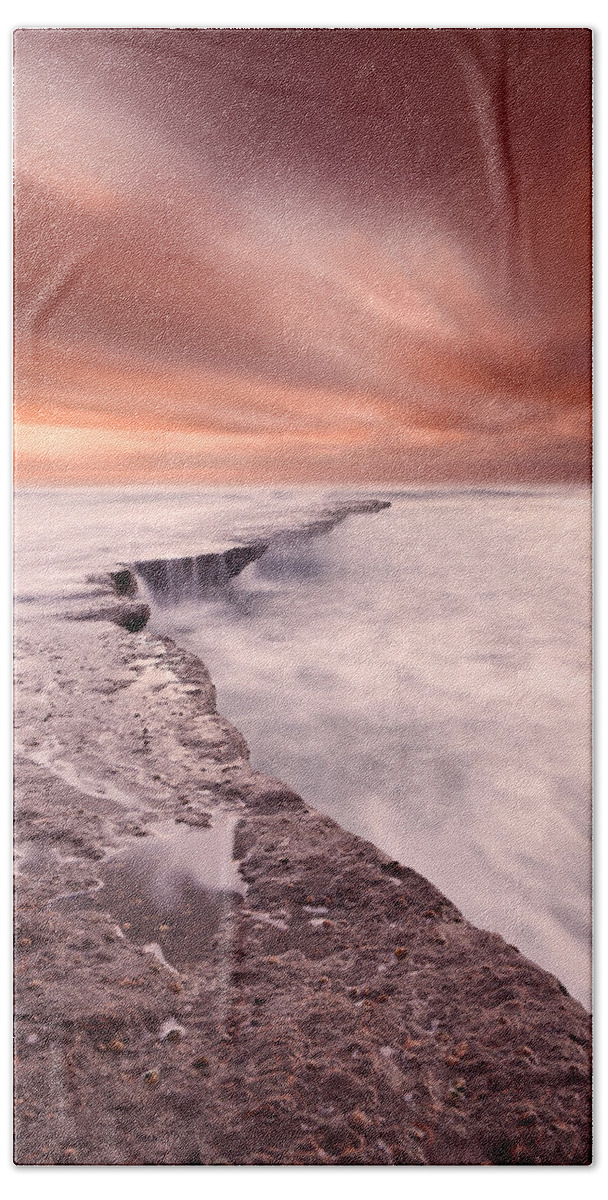 Beach Bath Towel featuring the photograph The edge of earth by Jorge Maia