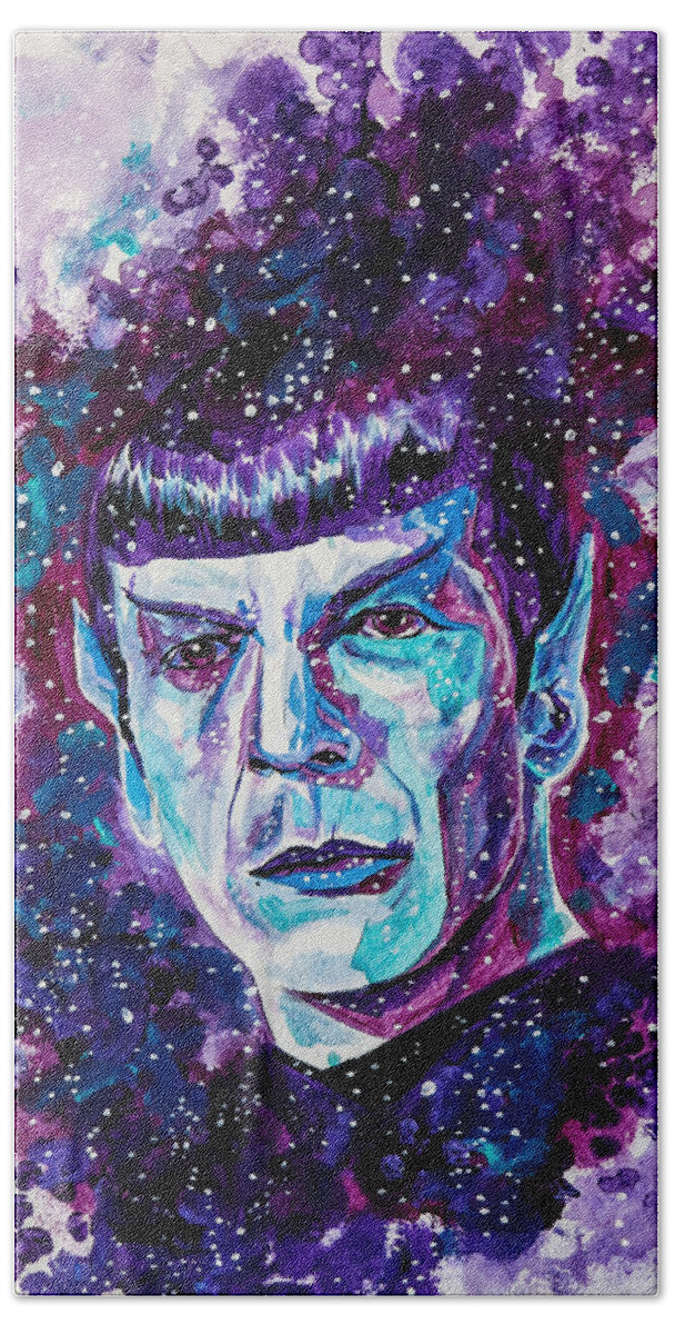 Portrait Hand Towel featuring the painting The Final Frontier by Joel Tesch