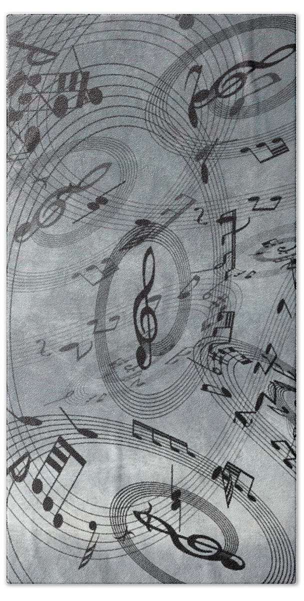 Freedom In Music Bath Towel featuring the mixed media The Freedom Of Music 1 by Angelina Tamez