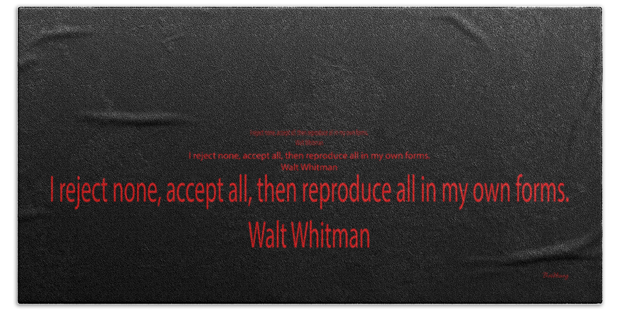 Walt Whitman Quote Bath Towel featuring the painting The Generations Mural IV by David Bridburg