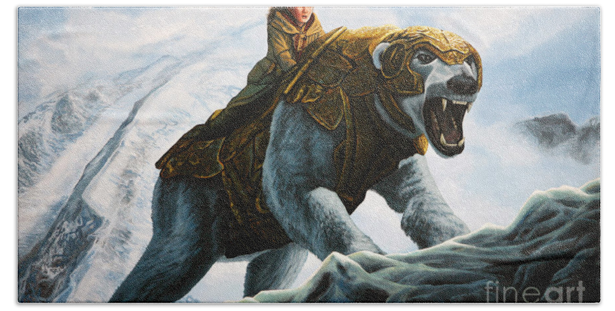 The Golden Compass Hand Towel featuring the painting The Golden Compass by Paul Meijering