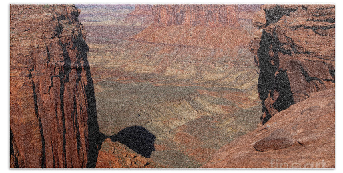 Canyonlands Bath Towel featuring the photograph His Eye is on the Sparrow by Jim Garrison