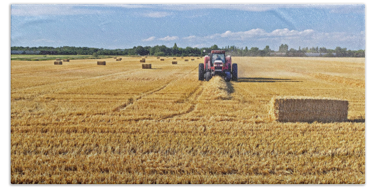 Landscape Hand Towel featuring the photograph The Harvest by Keith Armstrong