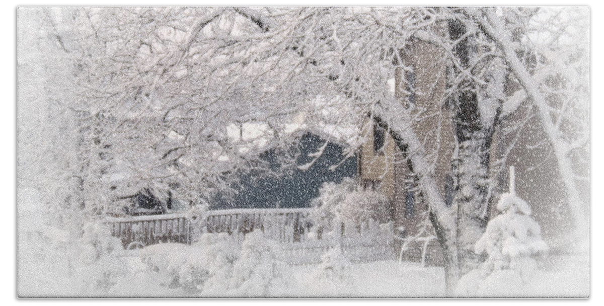 Winter Bath Towel featuring the photograph The Last Snow Storm by Kay Novy