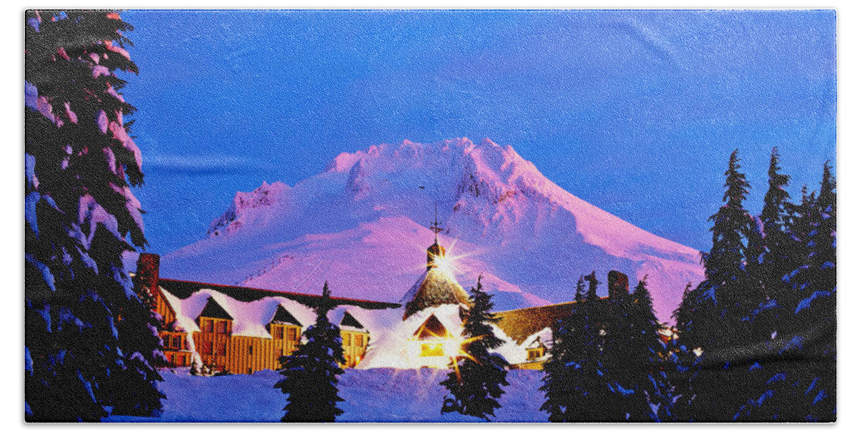 Timberline Lodge Bath Sheet featuring the photograph The Last Sunrise by Darren White