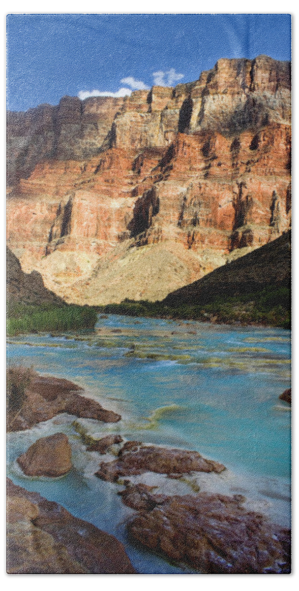 Grand Canyon Bath Towel featuring the photograph The Little Colorado by Ellen Heaverlo