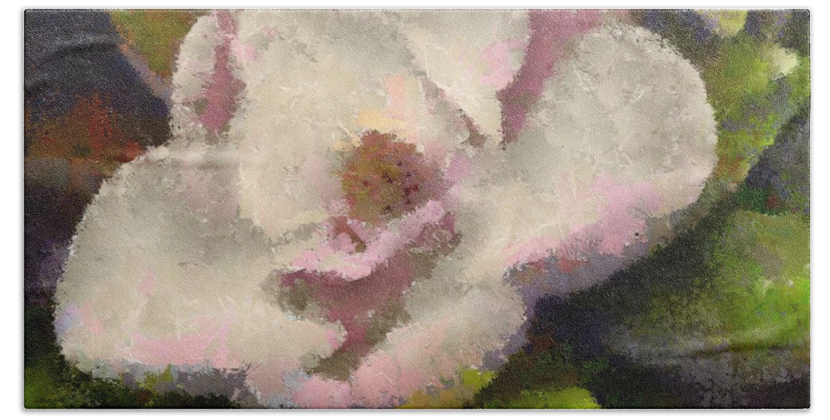 Digital Art Hand Towel featuring the painting The Magnolia Flower by Dragica Micki Fortuna