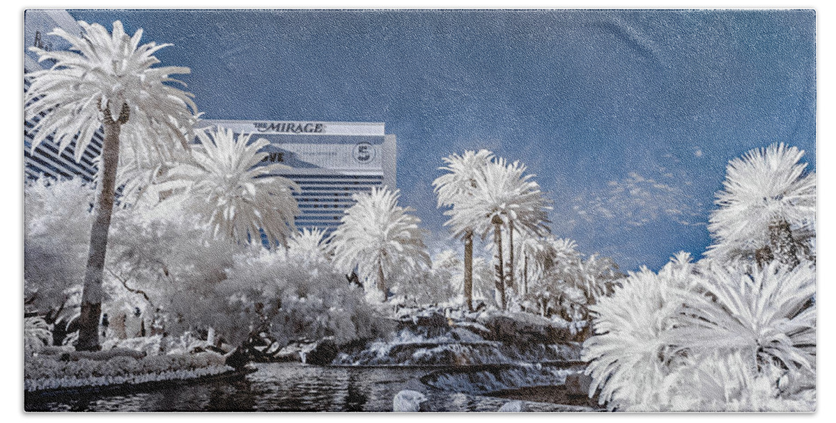 720 Nm Hand Towel featuring the photograph The Mirage in Infrared 1 by Jason Chu