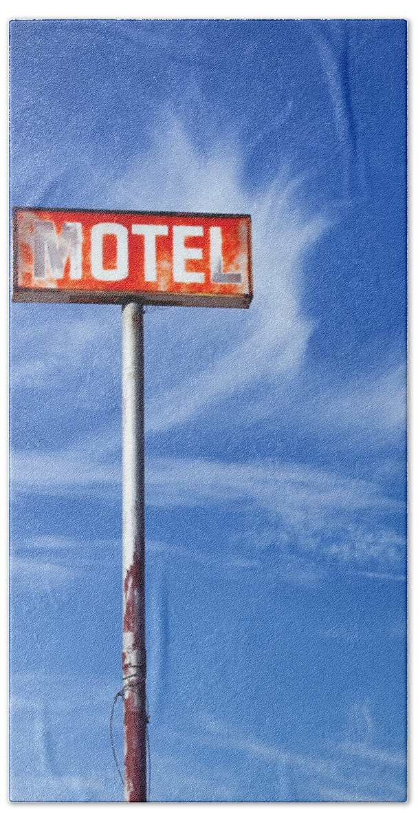 Motel Hand Towel featuring the photograph MOTEL CALIFORNIA Desert Hot Springs CA by William Dey
