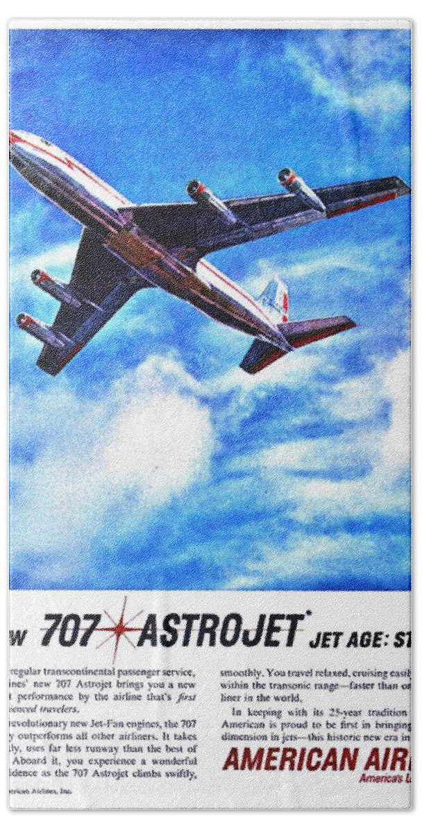 Boeing Bath Towel featuring the photograph The New 707 by Benjamin Yeager