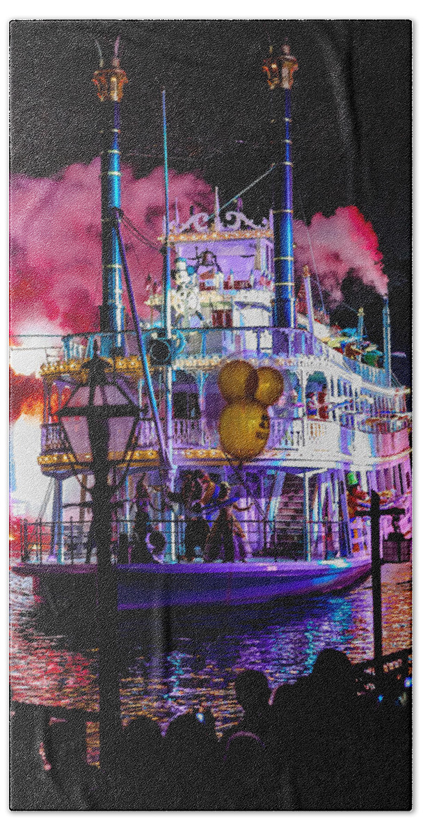 Steamboat Hand Towel featuring the photograph The Mark Twain Disneyland Steamboat #2 by Scott Campbell