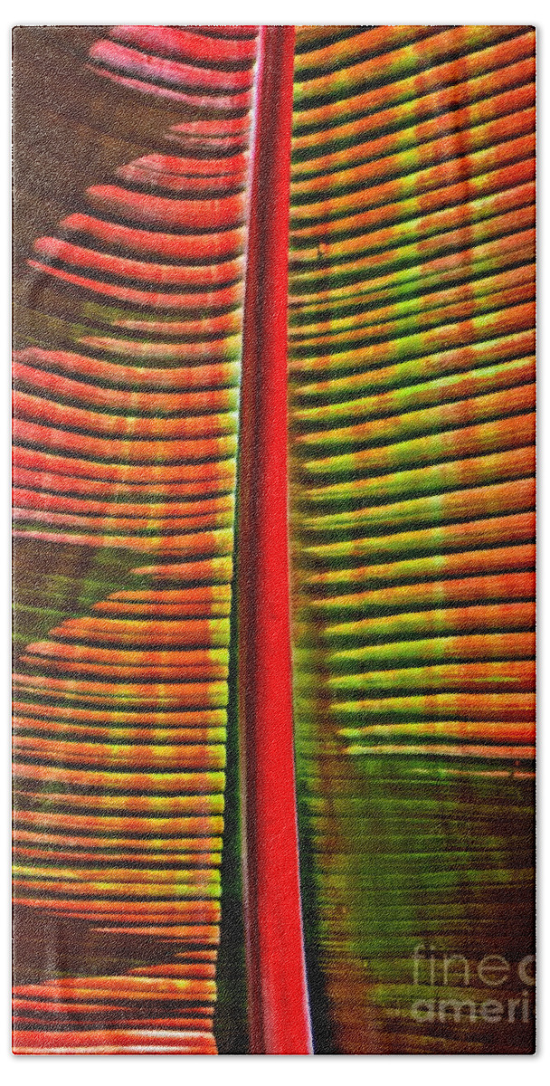 Abstract Art Bath Sheet featuring the photograph The Red PALM by Joseph J Stevens