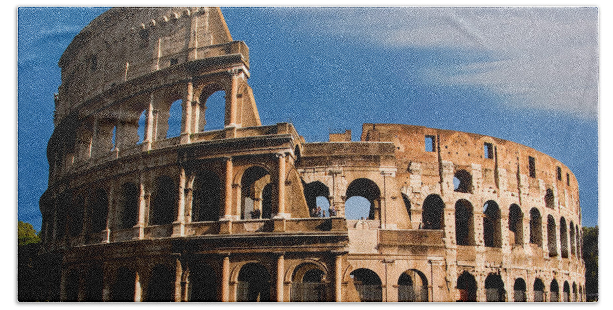Colosseum Bath Towel featuring the photograph The Roman Colosseum by Weston Westmoreland