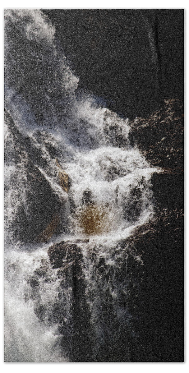 Waterfall Hand Towel featuring the photograph The Rush by Edward Hawkins II