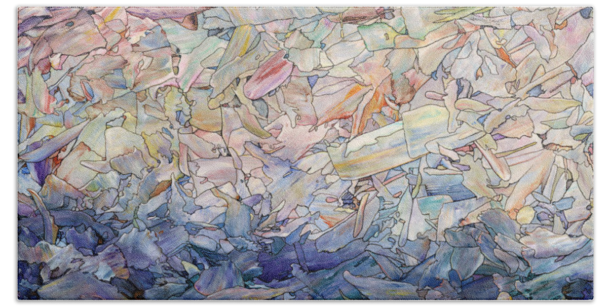 Sea Bath Sheet featuring the painting Fragmented Sea by James W Johnson