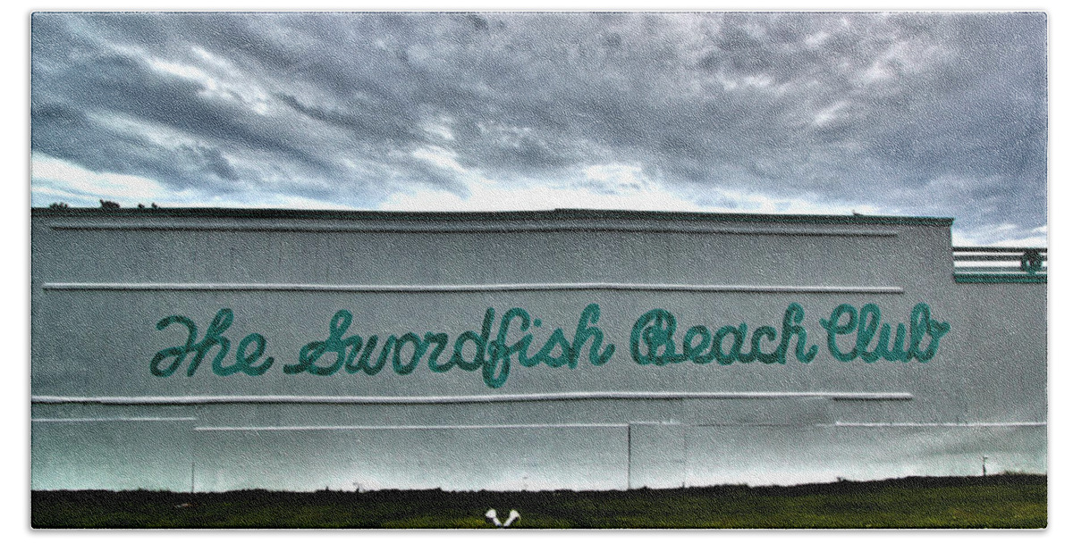 Swordfish Bath Towel featuring the photograph The Swordfish Beach Club by Robert Seifert