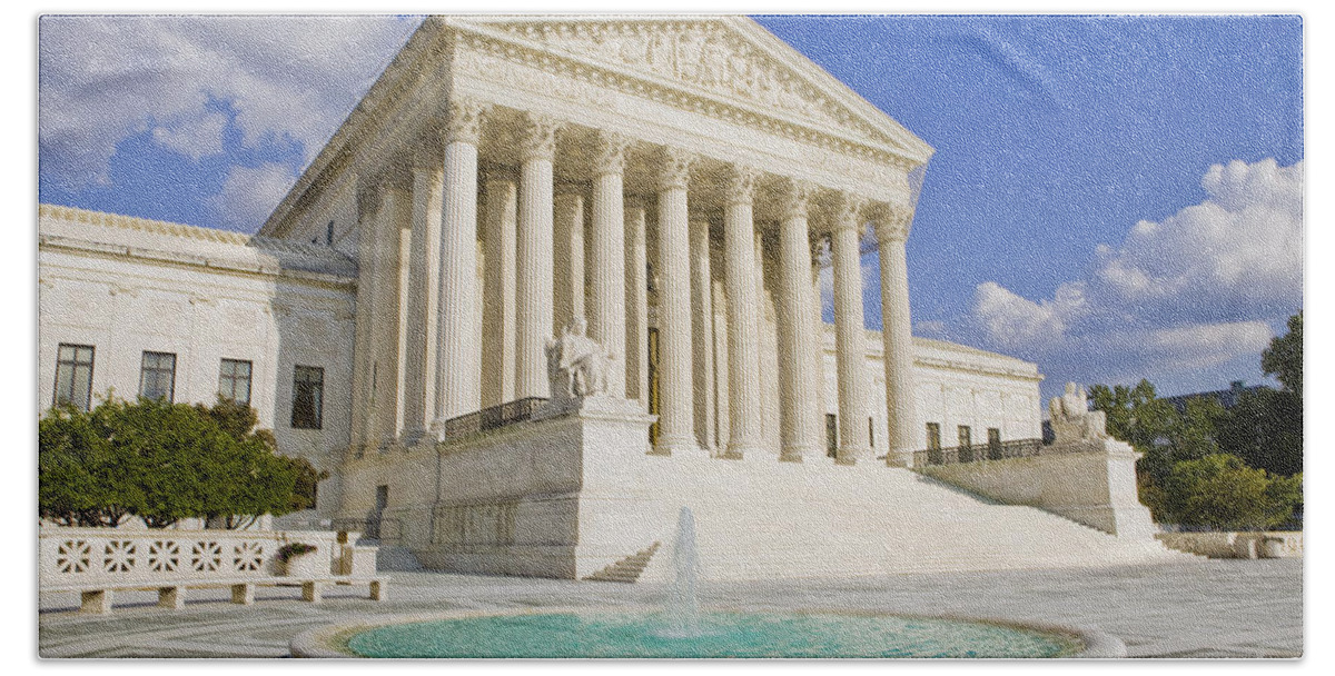 America Bath Towel featuring the photograph The US Supreme Court building by B Christopher