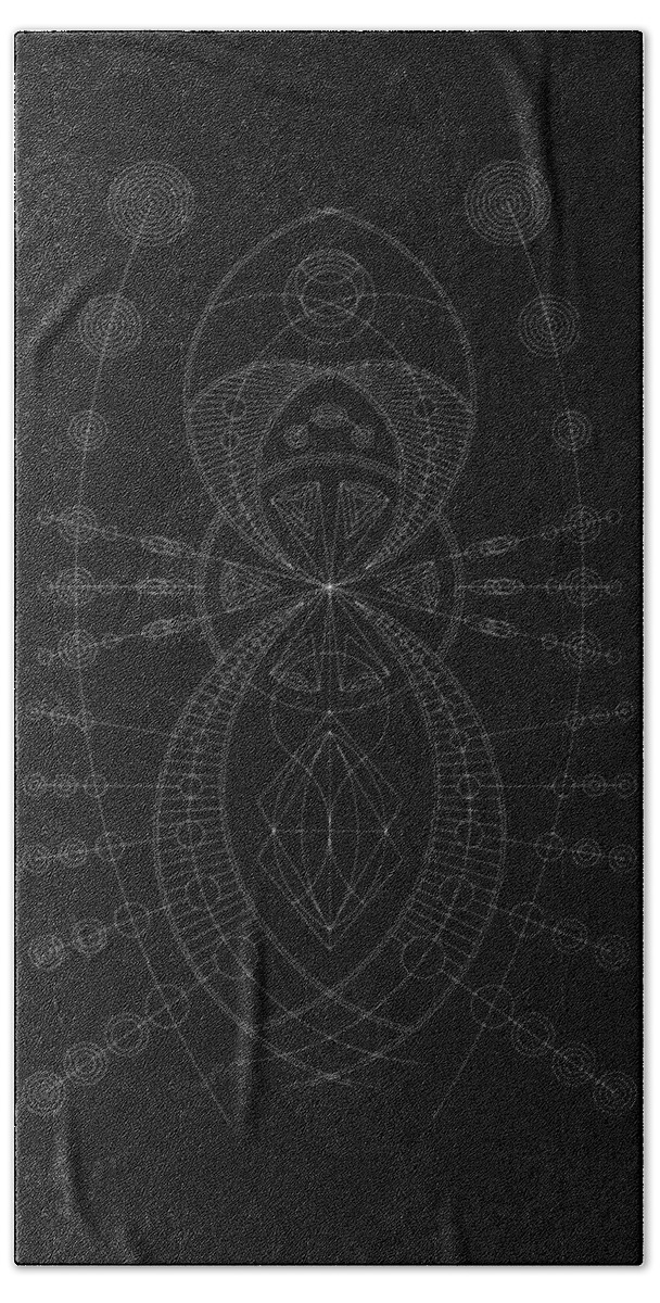 Relief Bath Towel featuring the digital art The Visitor Inverse by DB Artist