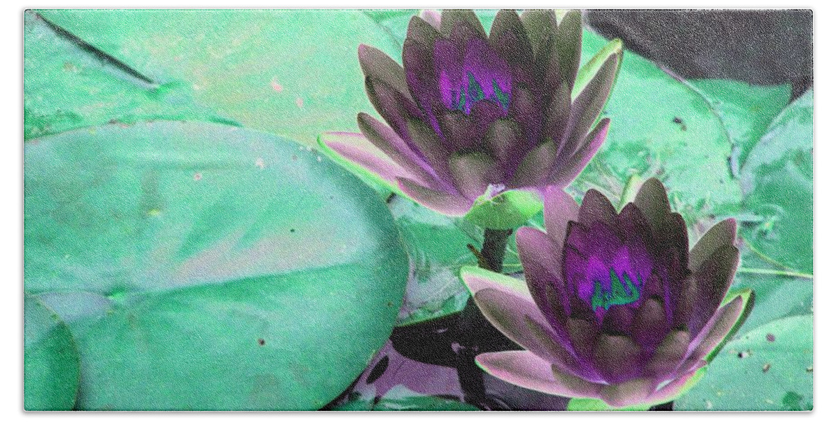 Water Lilies Bath Towel featuring the photograph The Water Lilies Collection - PhotoPower 1118 by Pamela Critchlow