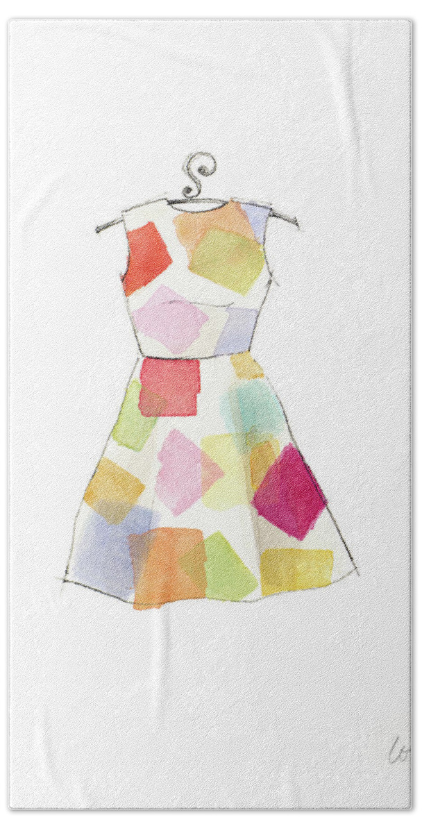 Watercolor Hand Towel featuring the digital art The Watercolor Dresses II by Lanie Loreth