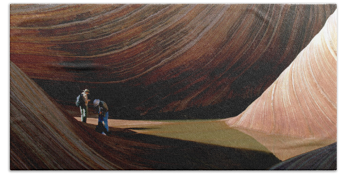 Landscape Hand Towel featuring the photograph 'The Wave' North Coyote Buttes 44 by JustJeffAz Photography