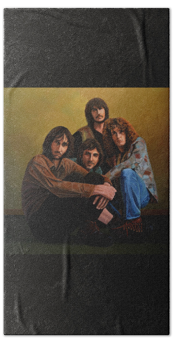 The Who Hand Towel featuring the painting The Who by Paul Meijering