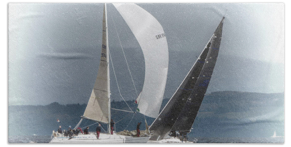 Regatta Hand Towel featuring the photograph The Wind in my Sails by Lynn Bolt
