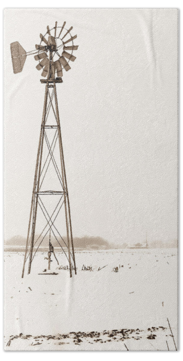 Indiana Hand Towel featuring the photograph The Windmill by Ron Pate