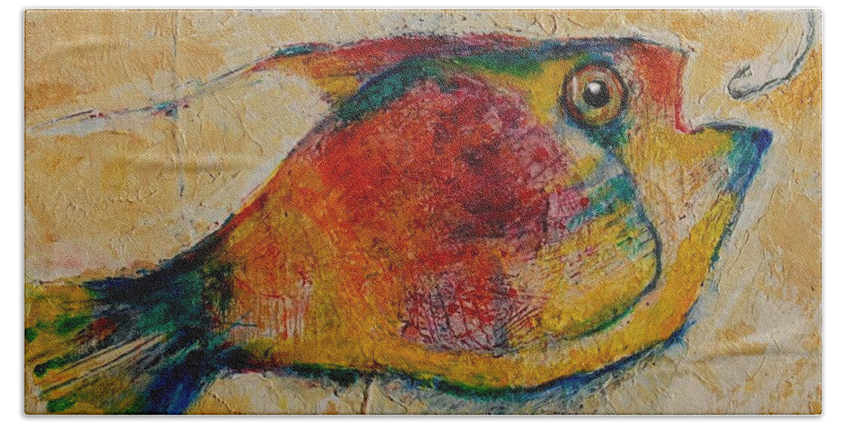 Fish Hand Towel featuring the painting The Wrong Decision by Jean Cormier