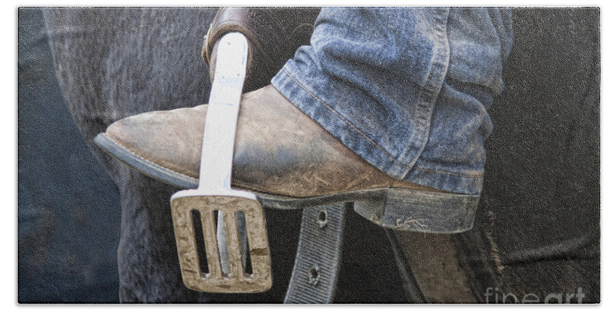 Boot Hand Towel featuring the photograph These Boots are Made for Working by Linda Lees